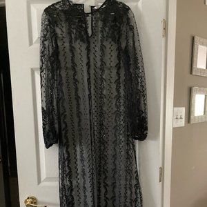 sheer patterned long dress szP
